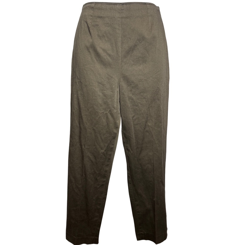 Brooks Brothers Womens Olive Green Stretch Cotton Pants Sz 6 Career Chic Preppy